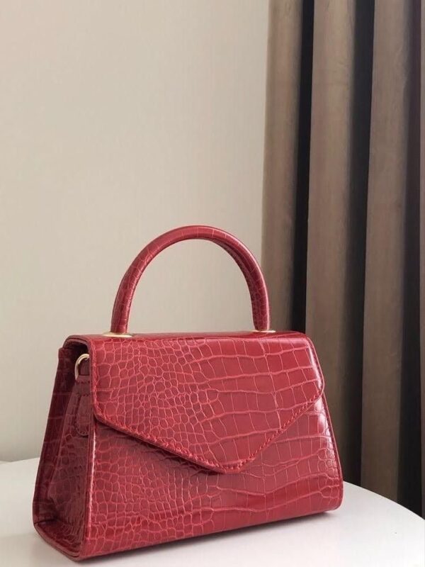 Elegant Croc-Texture Mini Top-Handle Handbag for Women